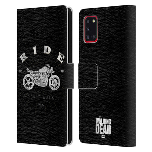 AMC The Walking Dead Daryl Dixon Iconic Ride Don't Walk Leather Book Wallet Case Cover For Samsung Galaxy A31 (2020)
