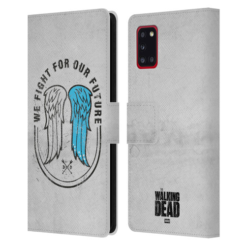 AMC The Walking Dead Daryl Dixon Iconic Wings Leather Book Wallet Case Cover For Samsung Galaxy A31 (2020)