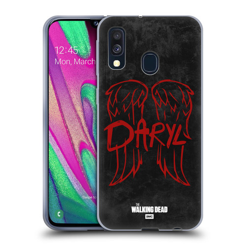 AMC The Walking Dead Daryl Dixon Iconic Wings Logo Soft Gel Case for Samsung Galaxy A40 (2019)