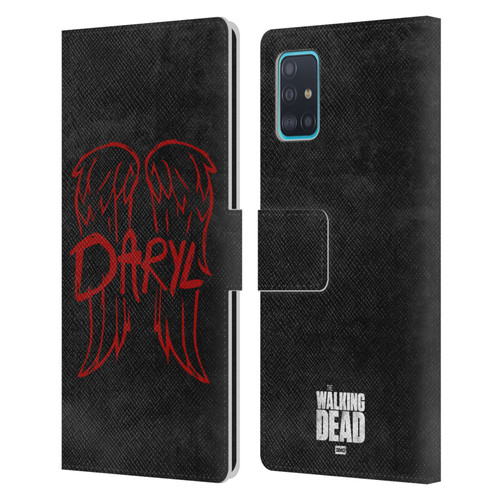 AMC The Walking Dead Daryl Dixon Iconic Wings Logo Leather Book Wallet Case Cover For Samsung Galaxy A51 (2019)