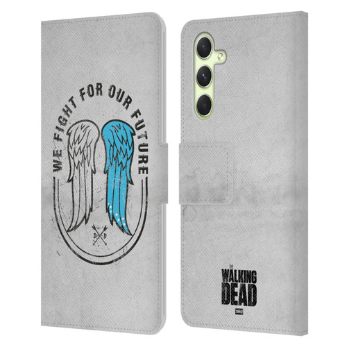 AMC The Walking Dead Daryl Dixon Iconic Wings Leather Book Wallet Case Cover For Samsung Galaxy A54 5G