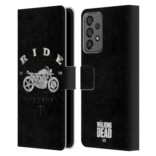 AMC The Walking Dead Daryl Dixon Iconic Ride Don't Walk Leather Book Wallet Case Cover For Samsung Galaxy A73 5G (2022)