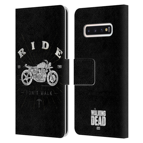 AMC The Walking Dead Daryl Dixon Iconic Ride Don't Walk Leather Book Wallet Case Cover For Samsung Galaxy S10