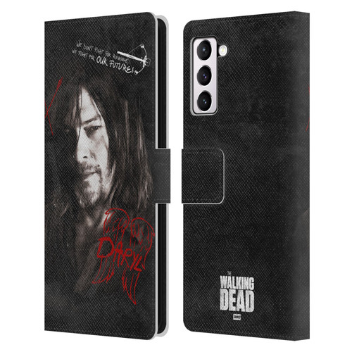 AMC The Walking Dead Daryl Dixon Iconic Grafitti Leather Book Wallet Case Cover For Samsung Galaxy S21+ 5G