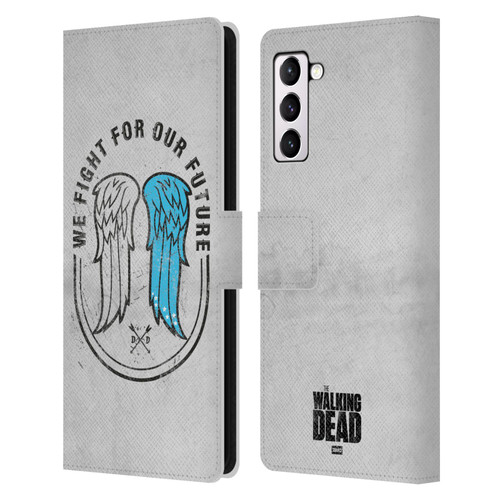 AMC The Walking Dead Daryl Dixon Iconic Wings Leather Book Wallet Case Cover For Samsung Galaxy S21+ 5G