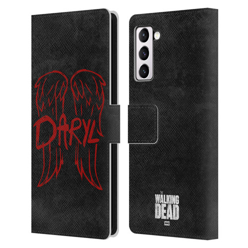 AMC The Walking Dead Daryl Dixon Iconic Wings Logo Leather Book Wallet Case Cover For Samsung Galaxy S21+ 5G