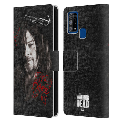 AMC The Walking Dead Daryl Dixon Iconic Grafitti Leather Book Wallet Case Cover For Samsung Galaxy M31 (2020)