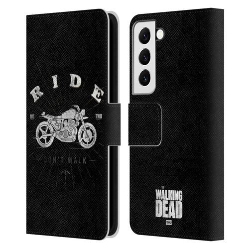 AMC The Walking Dead Daryl Dixon Iconic Ride Don't Walk Leather Book Wallet Case Cover For Samsung Galaxy S22 5G