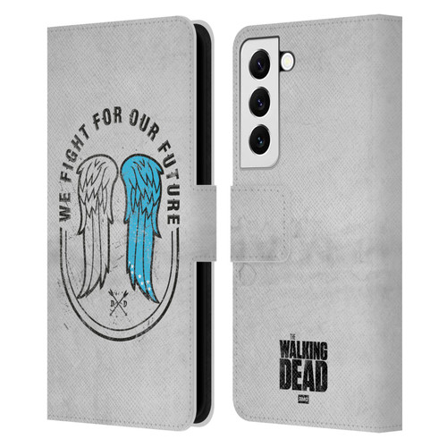 AMC The Walking Dead Daryl Dixon Iconic Wings Leather Book Wallet Case Cover For Samsung Galaxy S22 5G