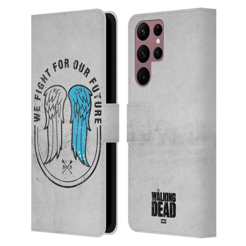 AMC The Walking Dead Daryl Dixon Iconic Wings Leather Book Wallet Case Cover For Samsung Galaxy S22 Ultra 5G