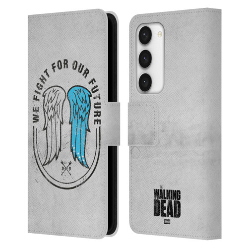 AMC The Walking Dead Daryl Dixon Iconic Wings Leather Book Wallet Case Cover For Samsung Galaxy S23 5G