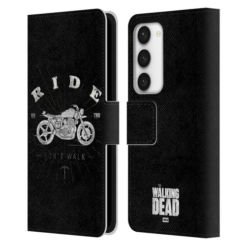 AMC The Walking Dead Daryl Dixon Iconic Ride Don't Walk Leather Book Wallet Case Cover For Samsung Galaxy S23 5G