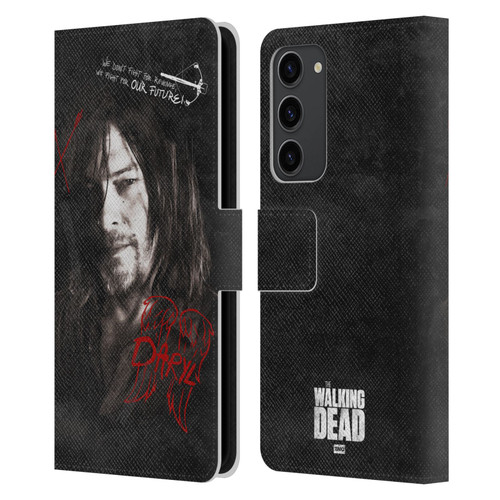 AMC The Walking Dead Daryl Dixon Iconic Grafitti Leather Book Wallet Case Cover For Samsung Galaxy S23+ 5G