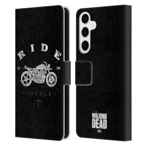 AMC The Walking Dead Daryl Dixon Iconic Ride Don't Walk Leather Book Wallet Case Cover For Samsung Galaxy S24+ 5G