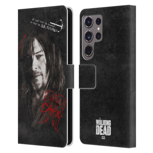 AMC The Walking Dead Daryl Dixon Iconic Grafitti Leather Book Wallet Case Cover For Samsung Galaxy S24 Ultra 5G