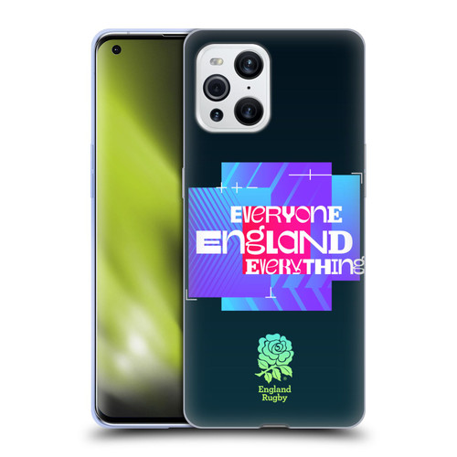 England Rugby Union This Rose Means Everything Slogan in Black Soft Gel Case for OPPO Find X3 / Pro