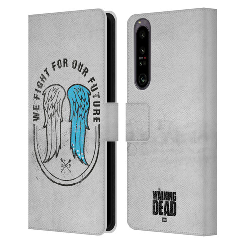 AMC The Walking Dead Daryl Dixon Iconic Wings Leather Book Wallet Case Cover For Sony Xperia 1 IV