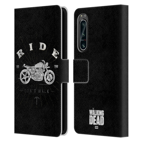 AMC The Walking Dead Daryl Dixon Iconic Ride Don't Walk Leather Book Wallet Case Cover For Sony Xperia 5 IV