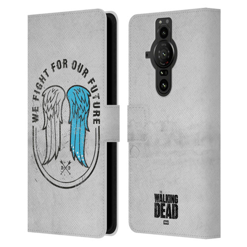 AMC The Walking Dead Daryl Dixon Iconic Wings Leather Book Wallet Case Cover For Sony Xperia Pro-I