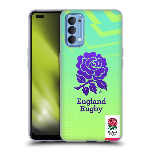 England Rugby Union This Rose Means Everything Logo in Neon Green Soft Gel Case for OPPO Reno 4 5G