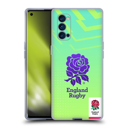 England Rugby Union This Rose Means Everything Logo in Neon Green Soft Gel Case for OPPO Reno 4 Pro 5G