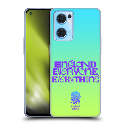 England Rugby Union This Rose Means Everything Slogan in Cyan Soft Gel Case for OPPO Reno7 5G / Find X5 Lite