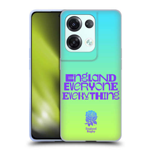England Rugby Union This Rose Means Everything Slogan in Cyan Soft Gel Case for OPPO Reno8 Pro