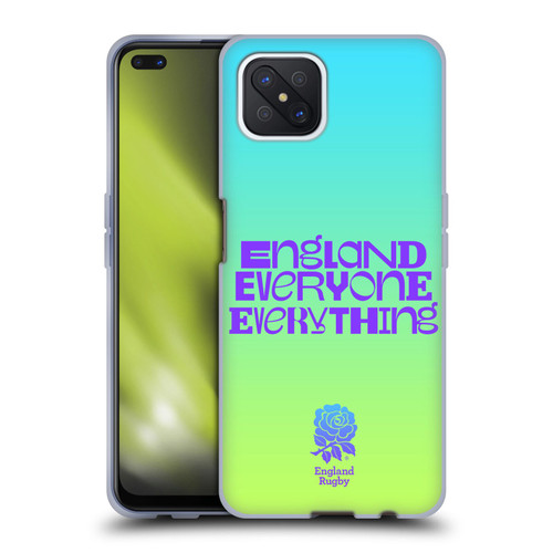 England Rugby Union This Rose Means Everything Slogan in Cyan Soft Gel Case for OPPO Reno4 Z 5G