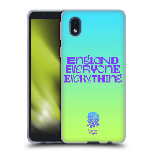 England Rugby Union This Rose Means Everything Slogan in Cyan Soft Gel Case for Samsung Galaxy A01 Core (2020)