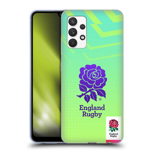 England Rugby Union This Rose Means Everything Logo in Neon Green Soft Gel Case for Samsung Galaxy A32 (2021)