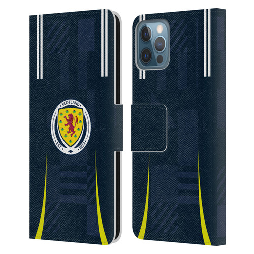 Scotland National Football Team 2024/25 Kits Home Leather Book Wallet Case Cover For Apple iPhone 12 / iPhone 12 Pro