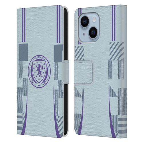 Scotland National Football Team 2024/25 Kits Away Leather Book Wallet Case Cover For Apple iPhone 14 Plus