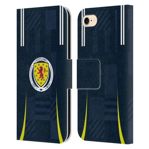 Scotland National Football Team 2024/25 Kits Home Leather Book Wallet Case Cover For Apple iPhone 7 / 8 / SE 2020 & 2022