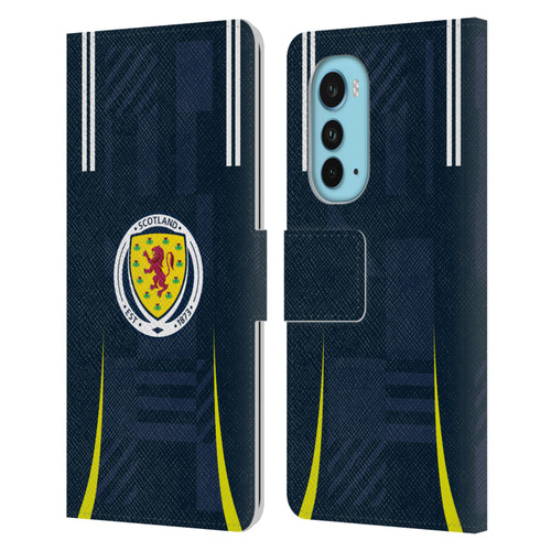 Scotland National Football Team 2024/25 Kits Home Leather Book Wallet Case Cover For Motorola Edge (2022)