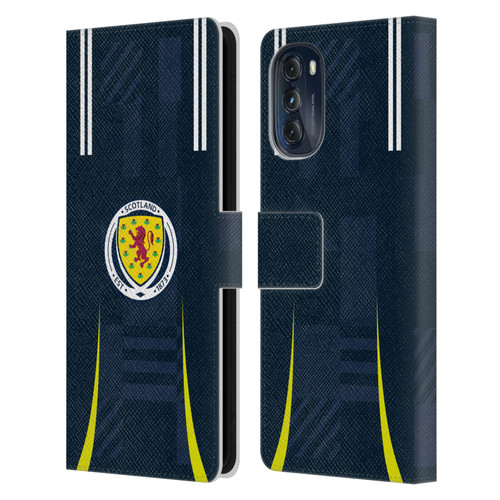 Scotland National Football Team 2024/25 Kits Home Leather Book Wallet Case Cover For Motorola Moto G (2022)