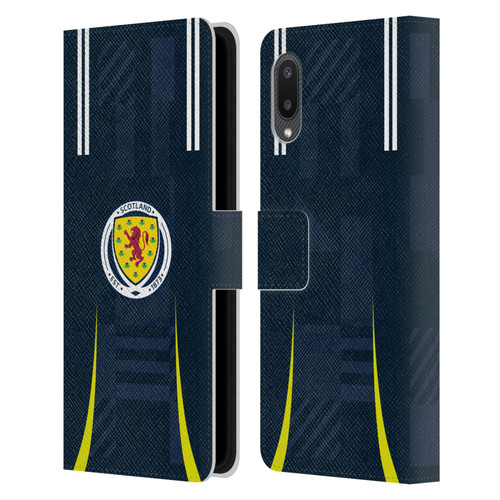 Scotland National Football Team 2024/25 Kits Home Leather Book Wallet Case Cover For Samsung Galaxy A02/M02 (2021)