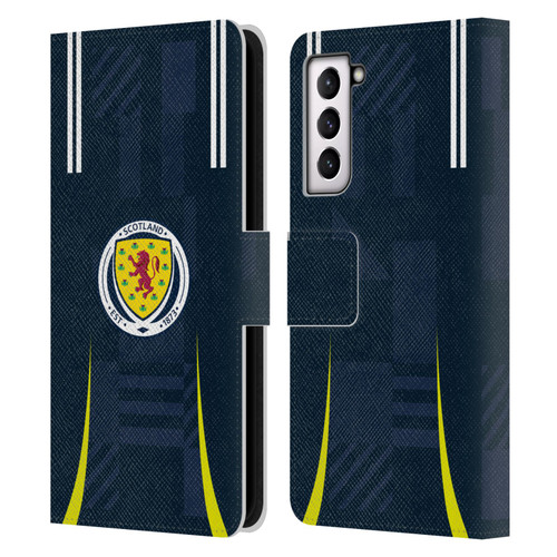 Scotland National Football Team 2024/25 Kits Home Leather Book Wallet Case Cover For Samsung Galaxy S21 5G
