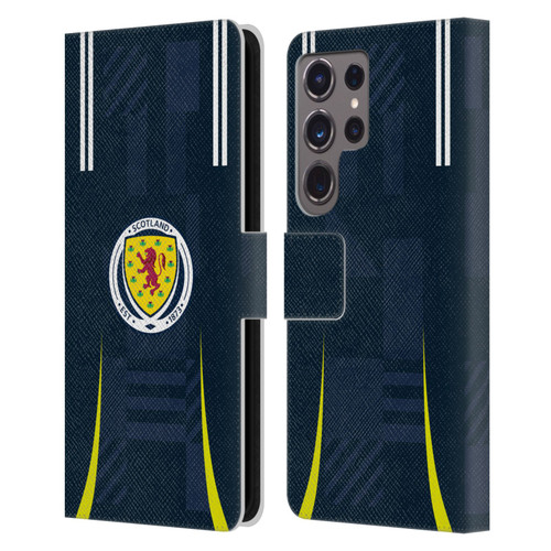 Scotland National Football Team 2024/25 Kits Home Leather Book Wallet Case Cover For Samsung Galaxy S24 Ultra 5G