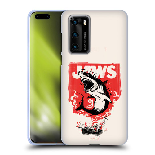 Jaws Art Fire Soft Gel Case for Huawei P40 5G