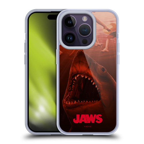 Jaws Art Poster Soft Gel Case for Apple iPhone 14 Pro