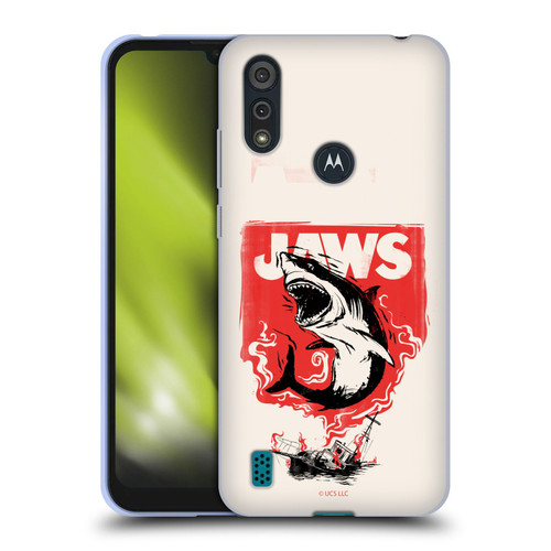 Jaws Art Fire Soft Gel Case for Motorola Moto E6s (2020)