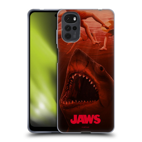 Jaws Art Poster Soft Gel Case for Motorola Moto G22