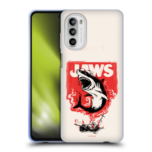 Jaws Art Fire Soft Gel Case for Motorola Moto G52