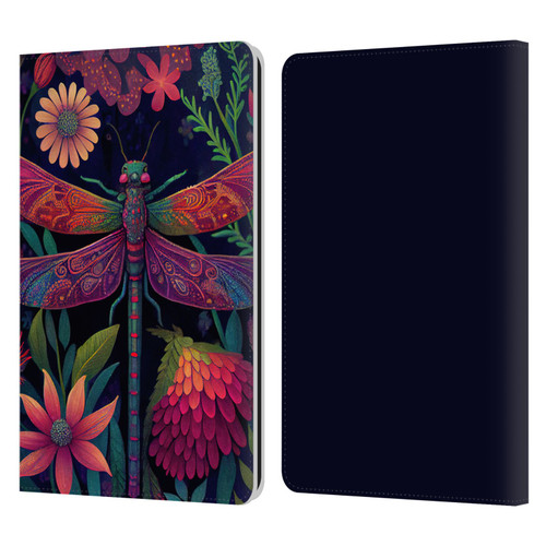 JK Stewart Art Dragonfly Purple Leather Book Wallet Case Cover For Amazon Kindle Paperwhite 1 / 2 / 3
