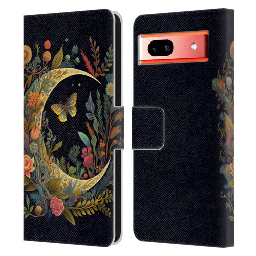 JK Stewart Art Crescent Moon Leather Book Wallet Case Cover For Google Pixel 7a