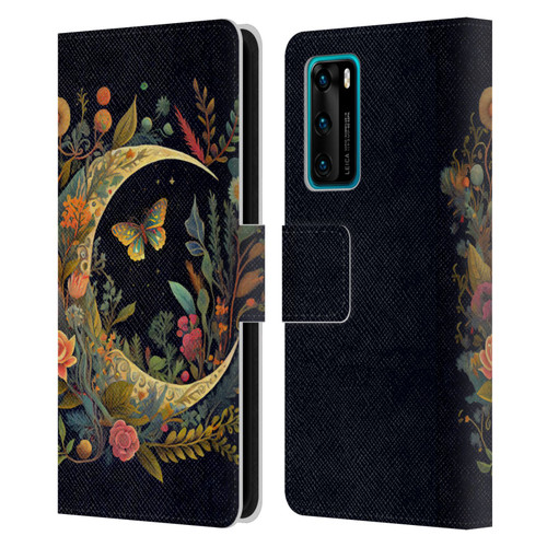 JK Stewart Art Crescent Moon Leather Book Wallet Case Cover For Huawei P40 5G