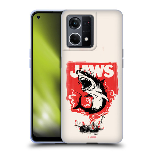 Jaws Art Fire Soft Gel Case for OPPO Reno8 4G