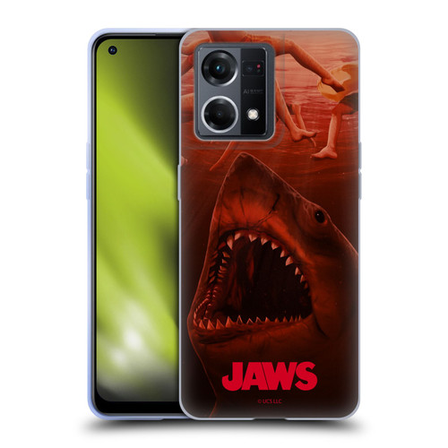 Jaws Art Poster Soft Gel Case for OPPO Reno8 4G