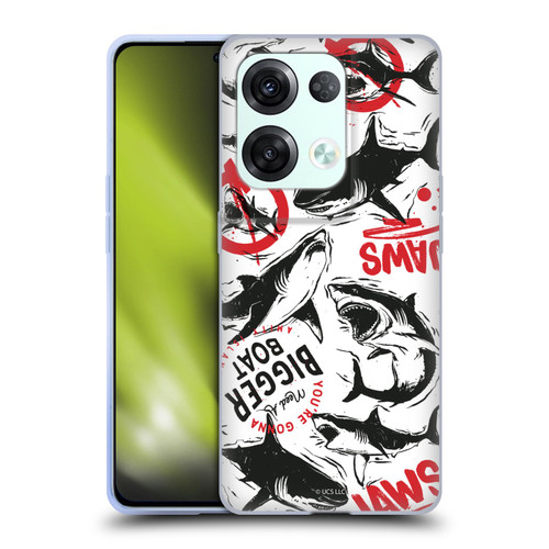 Jaws Art Pattern Doodle Soft Gel Case for OPPO Reno8 Pro