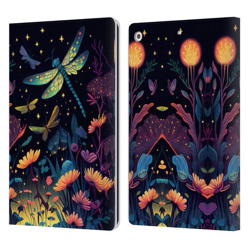 JK Stewart Art Dragonflies In Night Garden Leather Book Wallet Case Cover For Apple iPad 10.2 2019/2020/2021